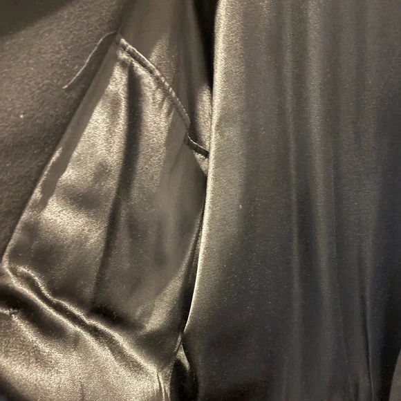 Vintage Michael Tong Black Wool Double-Breasted Long Coat - Picture 10 of 16